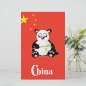 China Panda-reisposter. Briefpapier (Staand voorkant)