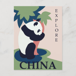 China Panda Vintage Travel Briefkaart
