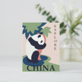 China Panda Vintage Travel Briefkaart (Staand voorkant)