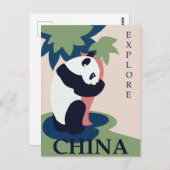 China Panda Vintage Travel Briefkaart (Voorkant / Achterkant)