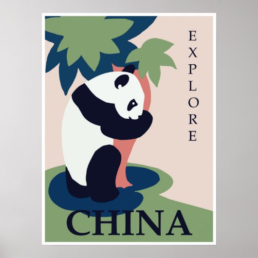 China Panda Vintage Travel Poster (Voorkant)