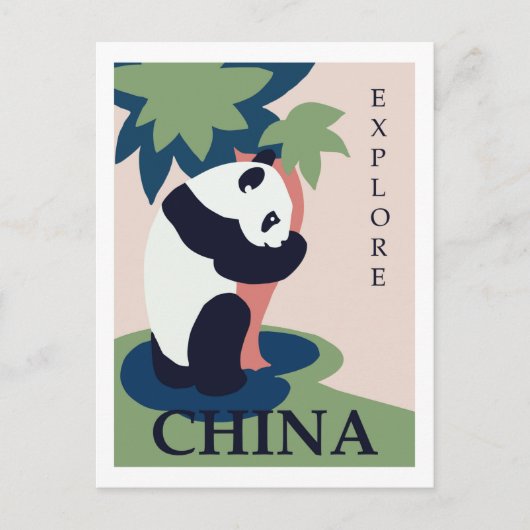 China Panda Vintage Travel Poster Briefkaart (Voorkant)
