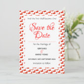 CHINA Patriottische traditionele Chinese bruiloft Save The Date (Staand voorkant)