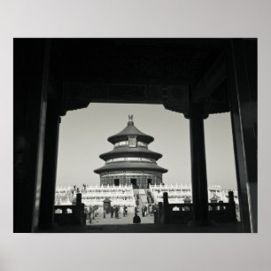 China, Peking, Chongwen District. Tempel van 2 Poster