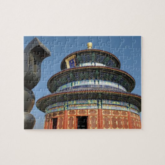 China, Peking, Tempel van de Hemel, Chinese urn in Legpuzzel (Horizontaal)