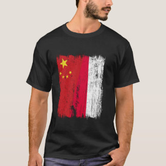 China Polen Halfvlag Chinese Poolse Afkomst T-shirt