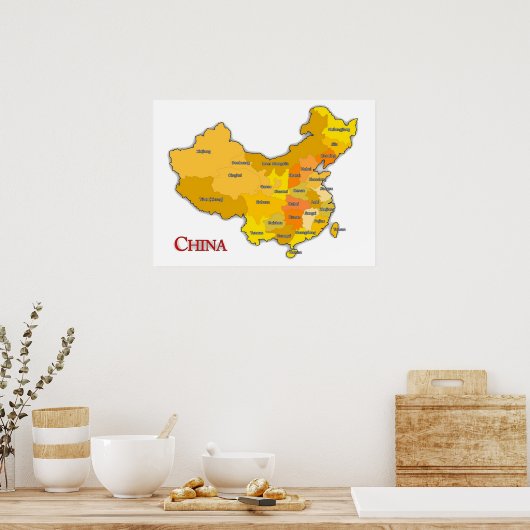 CHINA PROVINCES POSTER (Keuken)