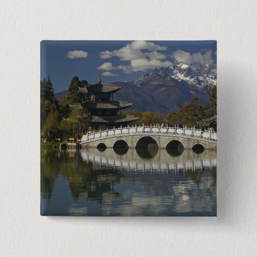 CHINA, provincie Yunnan, Lijiang. Lijiang Old Vierkante Button 5,1 Cm (Voorkant)