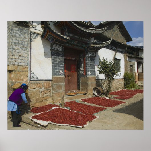 CHINA, provincie Yunnan, Tianshengying. Drogen Poster (Voorkant)