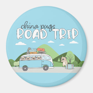 China Pugs Road Trip Magneet