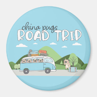 China Pugs Road Trip Magneet
