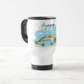 China Pugs Road Trip Travel Mug Reisbeker (Voorkant links)