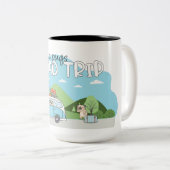 China Pugs Road Trip Two-Tone Coffee Mok (Voorkant rechts)