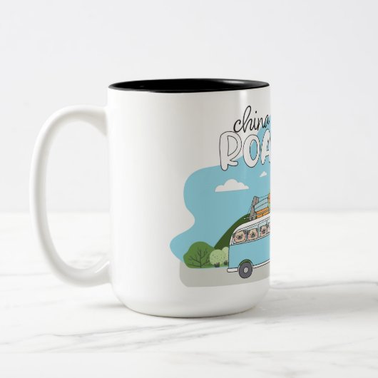 China Pugs Road Trip Two-Tone Coffee Mok (Links)