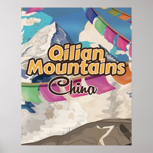 China Qilian Mountain vintage reisposter Poster (Voorkant)