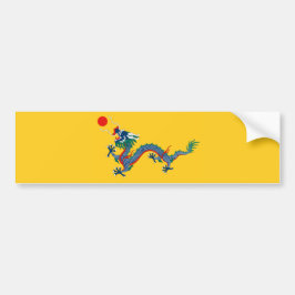 China Qing Dynasty Flag (Chinese draak) (Aziatisch Bumpersticker