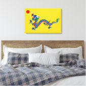 China Qing Dynasty Flag (Chinese draak) (Aziatisch Canvas Afdruk (Insitu (Slaapkamer))