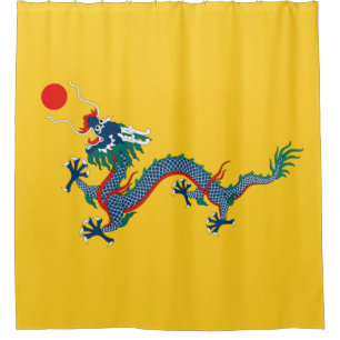 China Qing Dynasty Flag (Chinese draak) (Aziatisch Douchegordijn