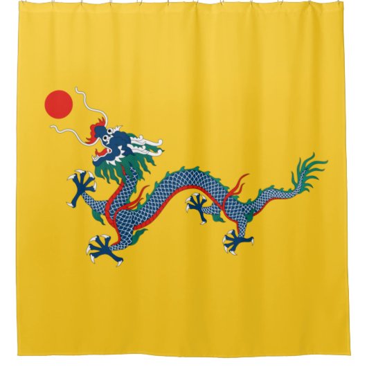 China Qing Dynasty Flag (Chinese draak) (Aziatisch Douchegordijn (Voorkant)
