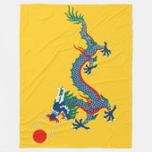 China Qing Dynasty Flag (Chinese draak) (Aziatisch Fleece Deken (Voorkant)