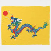 China Qing Dynasty Flag (Chinese draak) (Aziatisch Fleece Deken (Voorkant (Horizontaal))