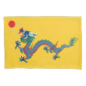 China Qing Dynasty Flag (Chinese draak) (Aziatisch Kussensloop (Voorkant-Links)