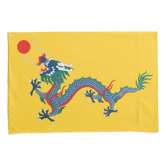 China Qing Dynasty Flag (Chinese draak) (Aziatisch Kussensloop (Voorkant-Rechts)