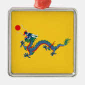 China Qing Dynasty Flag (Chinese draak) (Aziatisch Metalen Ornament (Voorkant)