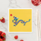 China Qing Dynasty Flag (Chinese draak) (Aziatisch Servet (Insitu)