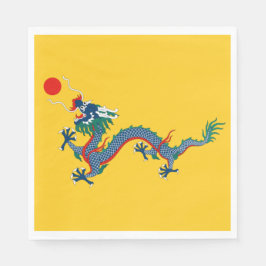 China Qing Dynasty Flag (Chinese draak) (Aziatisch Servet