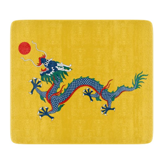 China Qing Dynasty Flag (Chinese draak) (Aziatisch Snijplank (Voorkant)