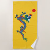 China Qing Dynasty Flag (Chinese draak) (Aziatisch Strandlaken (Voorkant)