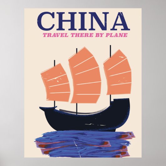 China "Reis daar per vliegtuig" Poster (Voorkant)