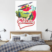 China Reis kaart logo Canvas Afdruk (Insitu (Slaapkamer))