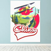 China Reis kaart logo Canvas Afdruk (Insitu (Houten vloer))