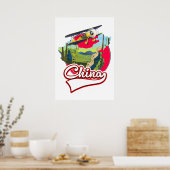 China Reis kaart logo Poster (Keuken)