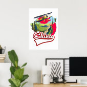 China Reis kaart logo Poster (Thuiskantoor)
