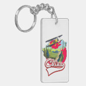 China Reis kaart logo Sleutelhanger (Voorkant Links)