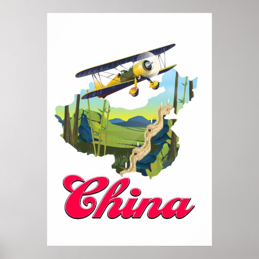 China reis kaart poster (Voorkant)