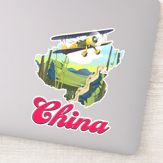 China reis kaart poster sticker (Detail)