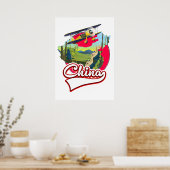 China Reiskaart logo Poster (Keuken)
