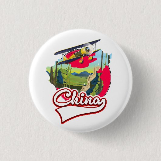 China Reiskaart logo Ronde Button 3,2 Cm (Voorkant)