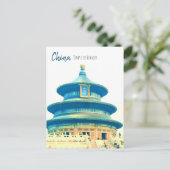 China reistempel van de hemel briefkaart (Staand voorkant)