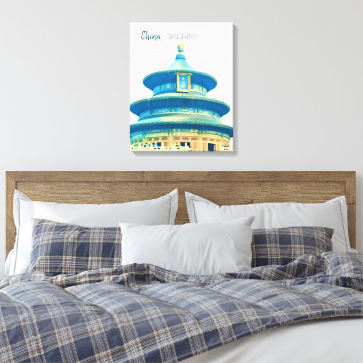 China reistempel van de hemel canvas afdruk (Insitu (Slaapkamer))