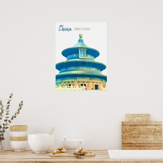China reizen Tempel van de Hemel Poster (Keuken)