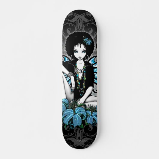 "China" Retro Lilly Yin Yang Fairy Art Skateboard (Voorkant)