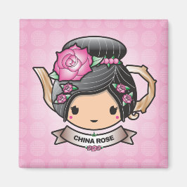 China Roos Teapot Square Magnet