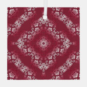 China Rosewood Floral 2 Flourish Glass Ornament (Achterkant)