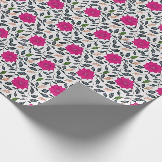  China Roze papaver Cadeaupapier (Hoek)