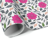  China Roze papaver Cadeaupapier (Rol Hoek)